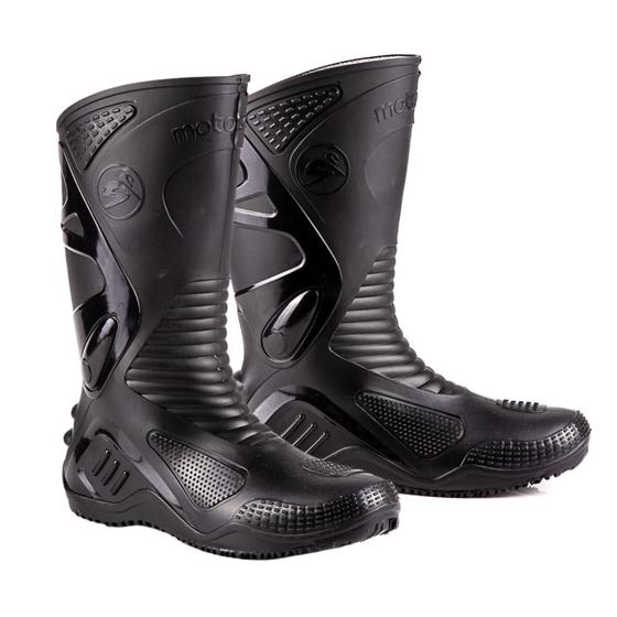 Imagem de Bota Motociclista Impermeável Pvc Motosafe Preto Preto CA 34798 Bracol