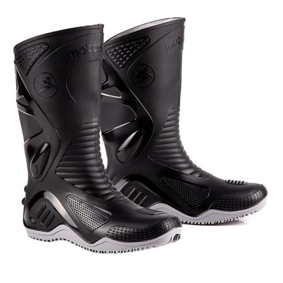 Imagem de Bota Motociclista Impermeável PVC Motosafe Sola Cinza CA34798 Bracol