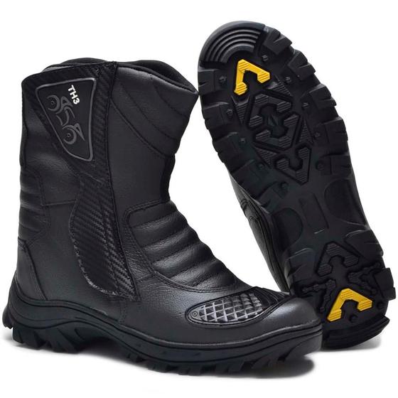 Imagem de Bota Motociclista Masculina TH3 Couro Zíper Cano Médio