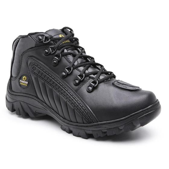 Imagem de Bota Motoqueiro Masculino Street Couro Cano Baixo Conforto