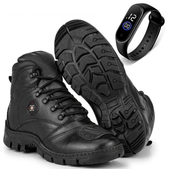 Imagem de Bota Motoqueiro Sola Macia Amanda Block Com Pedaleira e Relogio Digital