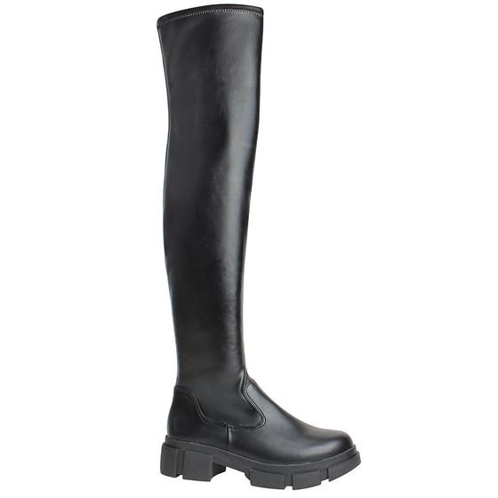 Bota Over Knee Tratorada Quiz Preto 63-1898-12 Menor preço em Bota Over Knee Tratorada Quiz Preto 63-1898-12