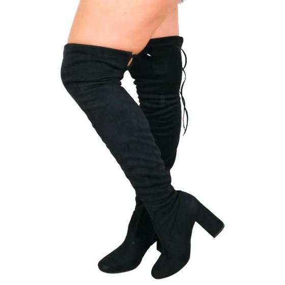 Bota Over Nanda Manu Feminina Salto Grosso Conforto Moda Menor preço em Bota Over Nanda Manu Feminina Salto Grosso Conforto Moda