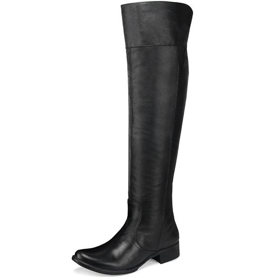 Imagem de Bota Over The Knee Feminina Cano Longo em Couro Estilo Country Conforto Qualidade