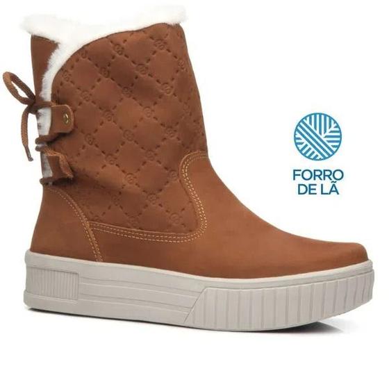 Imagem de Bota Pegada Com Pelos Feminino Cor Marrom