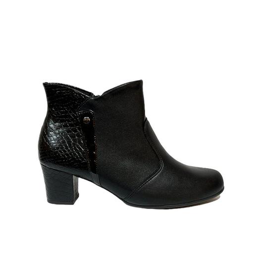 Imagem de Bota Piccadilly Cano Curto Salto Médio Feminino Cor Preto