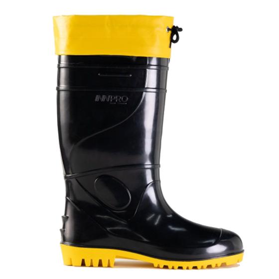 Imagem de Bota PVC Cano Longo Innpro Com Polaina CA 49.855 - Preto e Amarelo