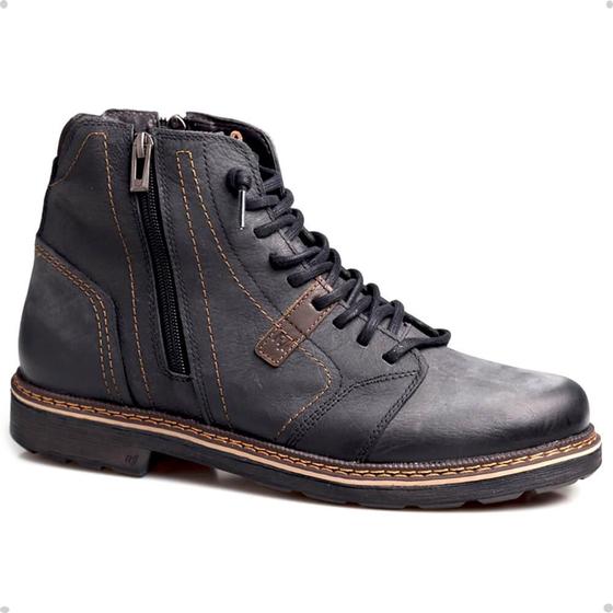 Imagem de Bota Rafarillo Coturno Masculina Couro Aumenta Altura Lisa