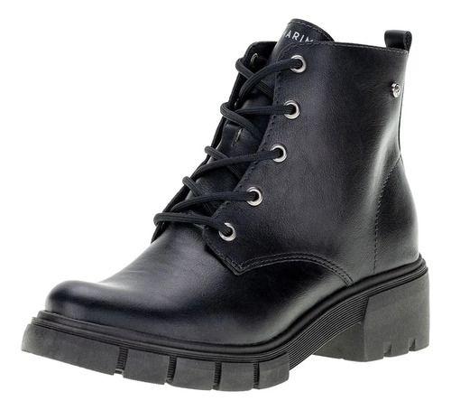 Bota Ramarim Coturno 2412101 Salto Cano Curto Tratorada Bota