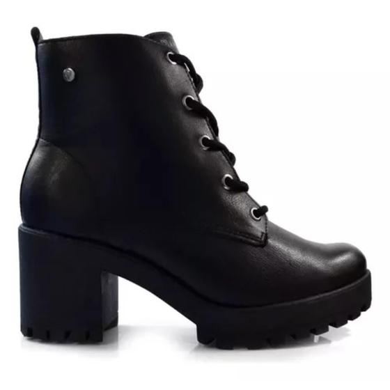 Imagem de Bota ramarim/ coturno - vest vegetal plus/preta salto alto -2456121