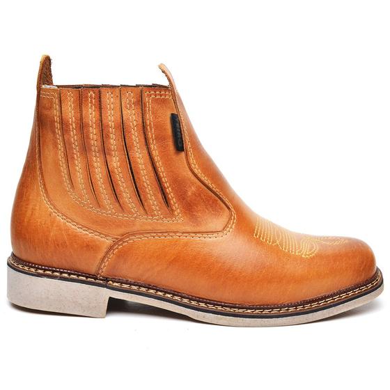 Imagem de Bota Rodeio Masculina em Couro Latêgo Botina Padrin Bota Chelsea Qualidade Resistente Trabalho Adventure