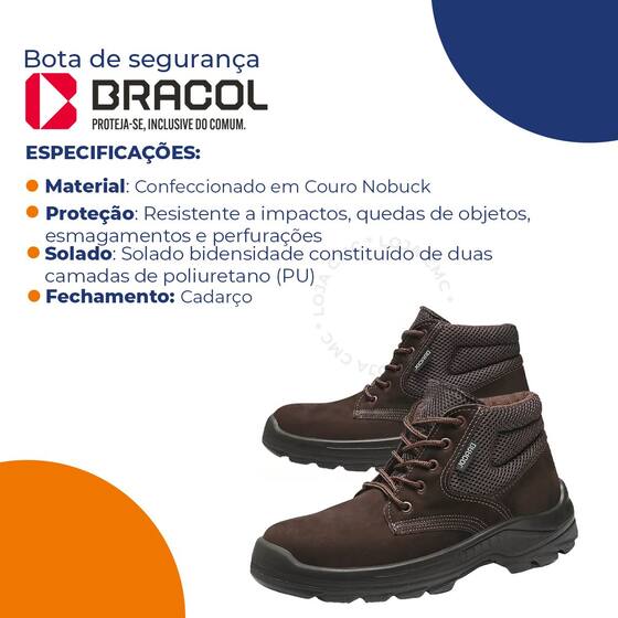 Bae Pvc Bota segurança ocupacional epi bracol modelo bae com bico pvc ...