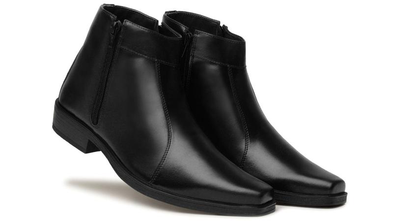 Bota Social Masculina Couro Botina Coturno Com Zíper Menor preço em Bota Social Masculina Couro Botina Coturno Com Zíper