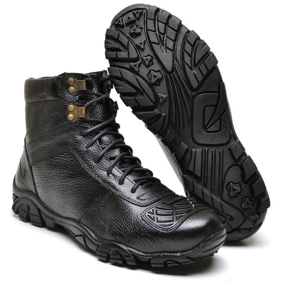 Imagem de Bota Tenis Coturno Adventure Motociclista Cano Curto Em Couro