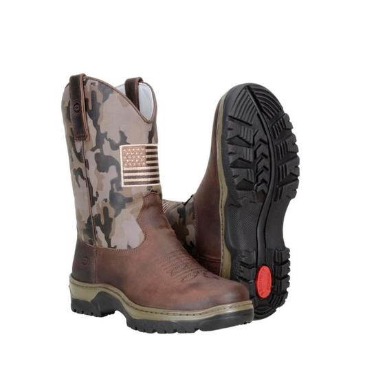 Imagem de Bota Texana Capelli Masculina Couro Estampada Conforto