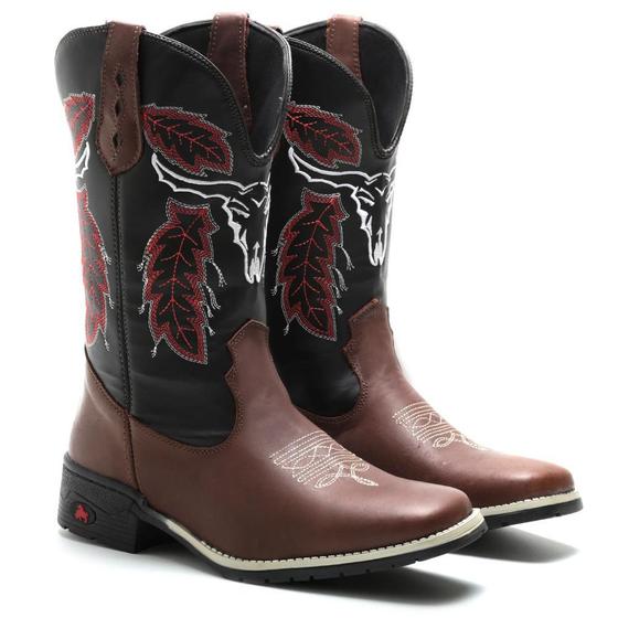 Imagem de Bota Texana Country Café Masculina em Couro Legítimo