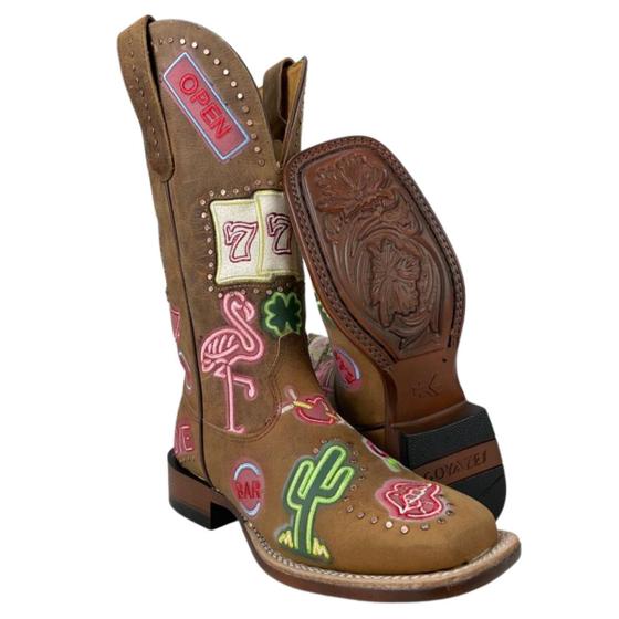 Imagem de Bota Texana Country Feminina Goyazes Couro Dallas - Ref. 236403-CF