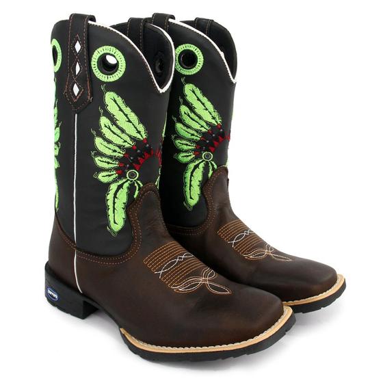 Bota Country Cano Longo Bota Texana Country Masculina Em Couro