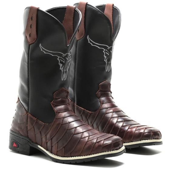 Bota Texana Country Masculina em Couro Legítimo Menor preço em Bota Texana Country Masculina em Couro Legítimo