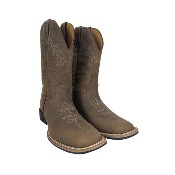 Imagem de Bota Texana Country Masculina Jácomo Original Marrom Crazy - Ref.2591/UM