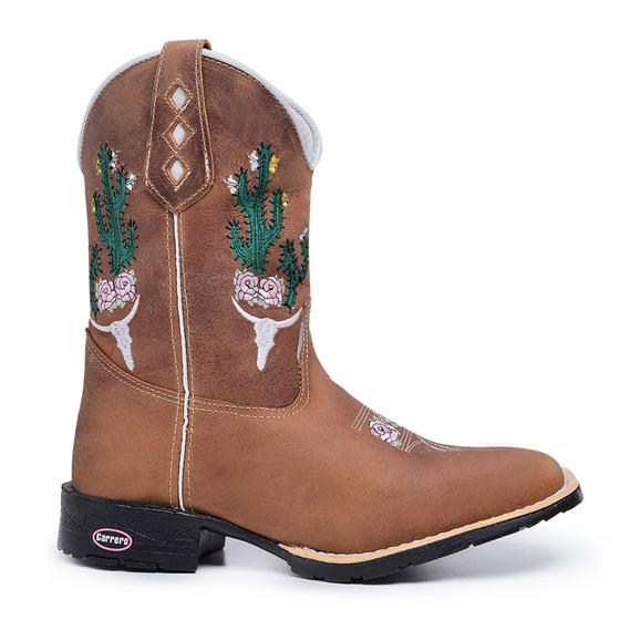 Imagem de Bota Texana em Couro Bico Quadrado Feminina Country