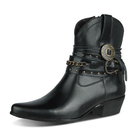 Imagem de Bota Texana Feminina Bico Fino Cano Curto Country