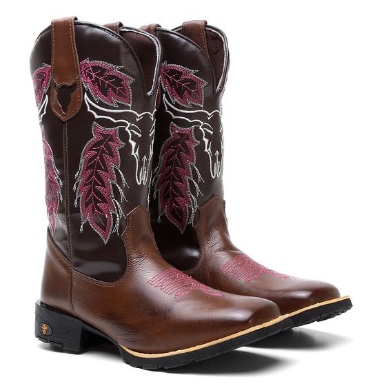 Imagem de Bota Texana Feminina Country Em Couro Cara de Boi Ref. CDB-F