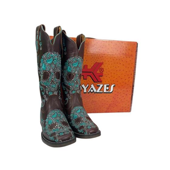 Imagem de Bota Texana Feminina Goyazes Couro Café Ref. 223203-CF