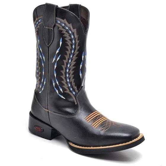 Imagem de Bota Texana Masculina Couro Cano Alto Macia Conforto