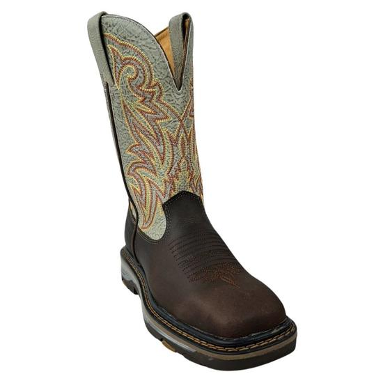 Imagem de Bota Texana Masculina Goyazes Bico Quadrado Work Dallas Café Couro Flex Champ Ref.207401-CK