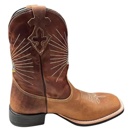 Imagem de Bota Texana MASCULINA Passo Livre NSA Ref. 306 Bota Texana Passo Livre Bordada Nossa Senhora Aparecida