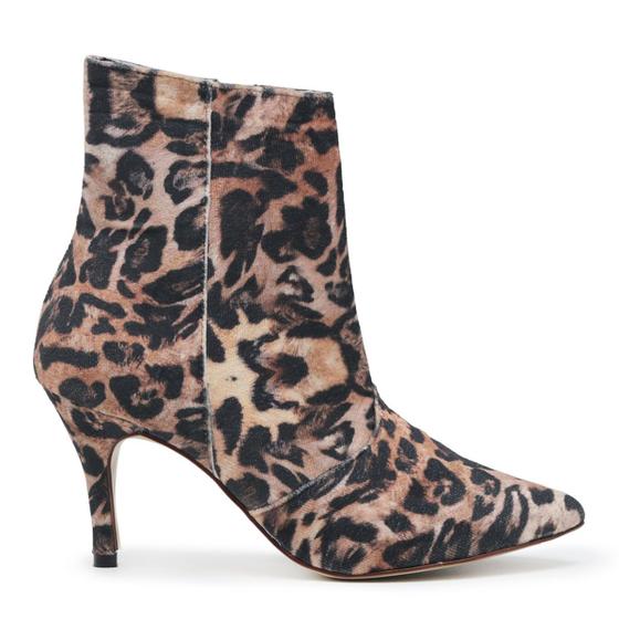 Imagem de Bota VL Cano Médio Animal Print Onça Salto Fino 8cm