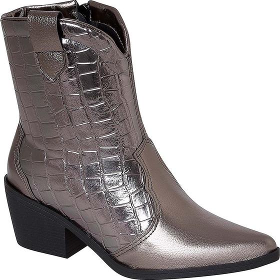 Imagem de Bota Western Feminina Metalizada Texana Prateada Country