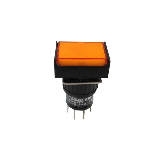 Imagem de Botão 16Mm 2 Rev Led 220V Laranja P16Bl - Metaltex