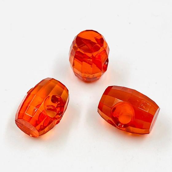 Imagem de Botão Barril Facetado Vermelho Transparente 18x13mm 10pçs