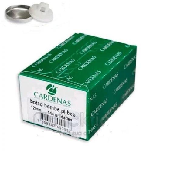 Imagem de Botão Bombe P/ Forrar Cardenas Branco Cx 144 Unidades 12 Mm