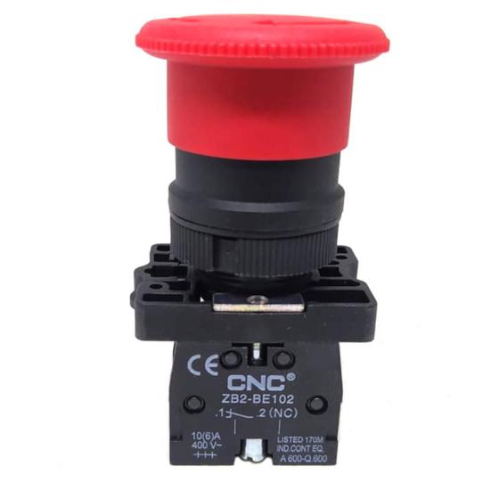 Imagem de Botão Cogumelo 40mm Vermelho 400V 10A CNC - Modelo Lay5-ec42