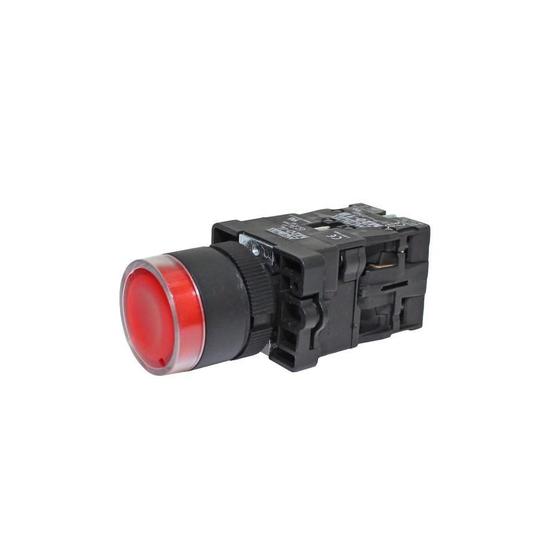 Imagem de Botão Comando 22Mm Iluminado 220V Vermelho P20Ig - Metaltex