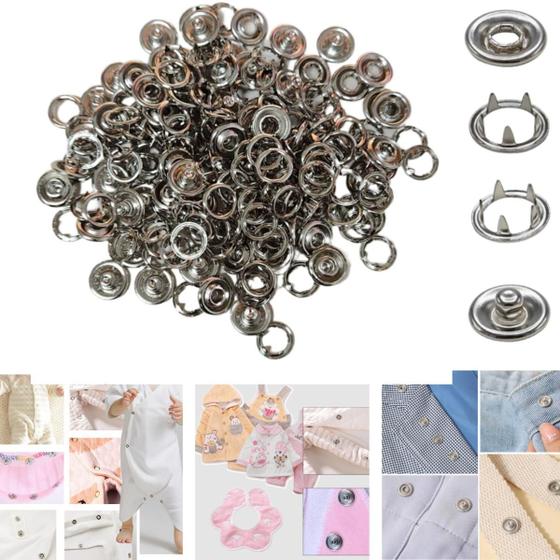 Botão De Pressão Metal 35 Tic Tac Para Roupa Bebê Body Não Enferruja ...