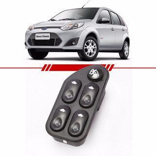 Imagem de Botão Interruptor Quadruplo Vidro Elétrico Fiesta 2003 A 2012 Ecosport Com Moldura