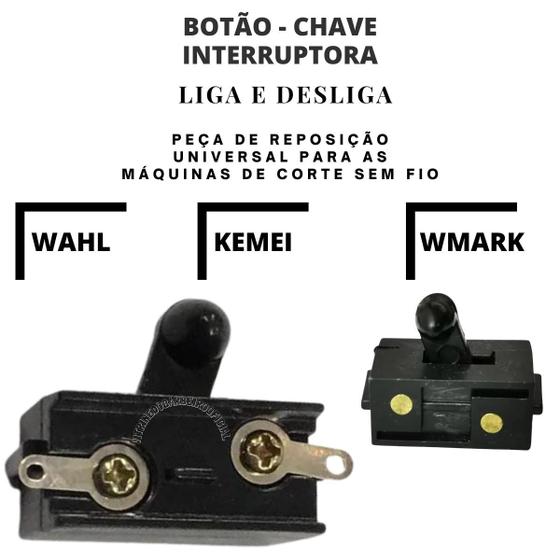 Imagem de Botão Liga E Desliga Para Máquinas De Cortar Cabelo Wmark!!!