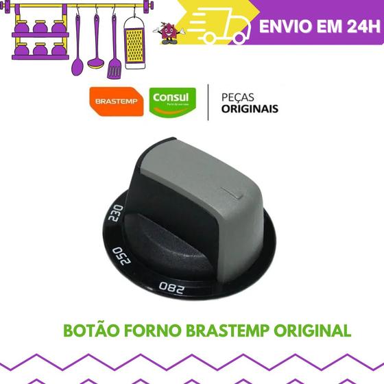 Imagem de Botão (Manipulo) Forno GLP para Fogão Brastemp Ative Bfs4 Bfs5 Bys5 Original