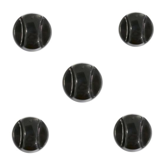 Imagem de Botão Para Fogão Esmaltec Com 5 Pcs Preto