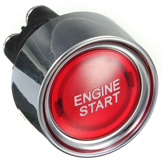 Imagem de Botão Partida Start Engine Iluminado Led Vermelho Universal