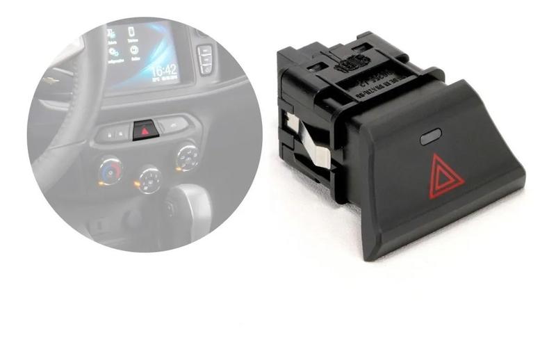 Imagem de Botão Pisca Alerta Prisma Onix Com Led Alarme Original Gm
