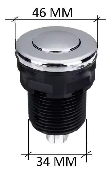 Imagem de Botão Pneumático Cromado Hidro + Micro Switch Completo