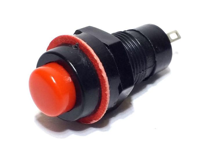 Imagem de Botão Pulso Pequeno 12 Volts Vermelho DS-213 2T 10 Unidades