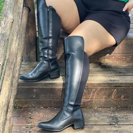 Imagem de Botas femininas montarias cano longo panturrilha grossa envio 24h