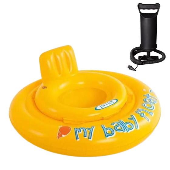 Imagem de Bote baby float intex p/ bebê de 6 a 12 meses + bomba manual