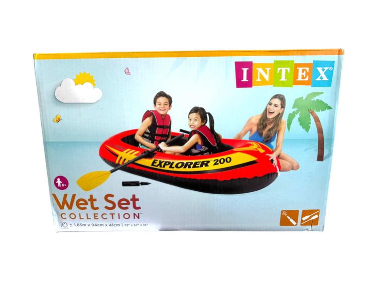 Imagem de Bote Inflável 1.85 Metros Com 2 Remos Intex cor laranja